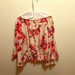 Off the shoulder long sleeve shirt